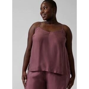 Athleta Calm Cool Cami Silky Plum Size‎ 1X Plus Size Sleep Wear Spaghetti Straps